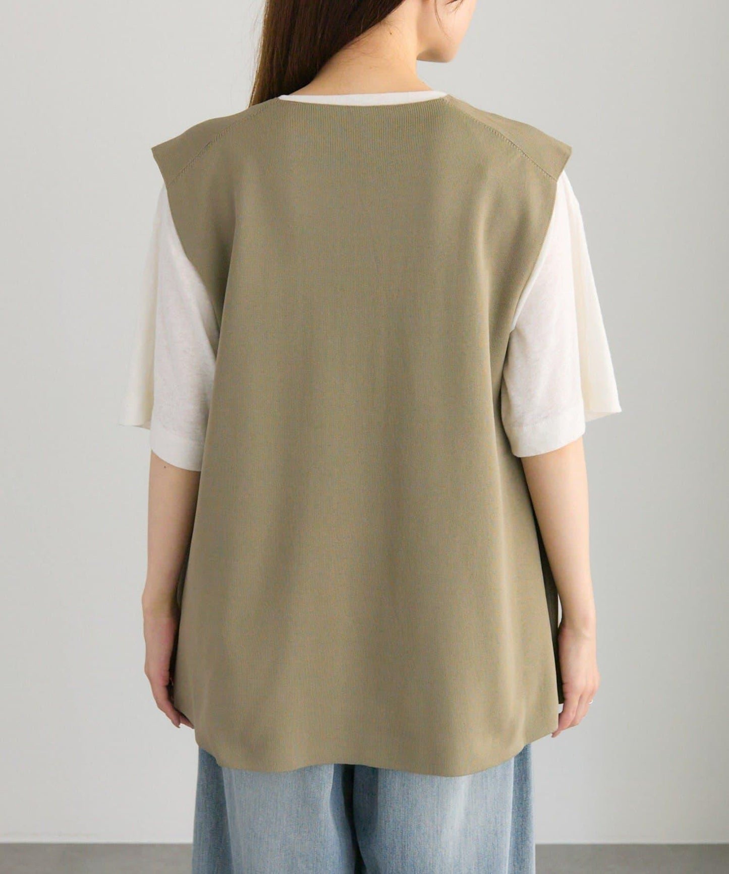 彈力V領針織背心