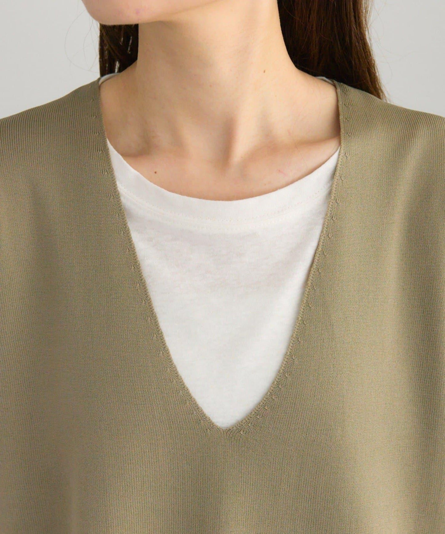 彈力V領針織背心