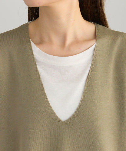 彈力V領針織背心