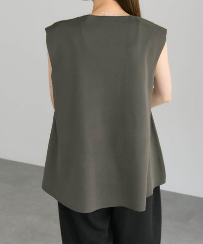 彈力V領針織背心