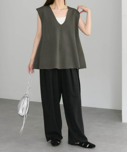 彈力V領針織背心