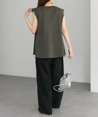 彈力V領針織背心