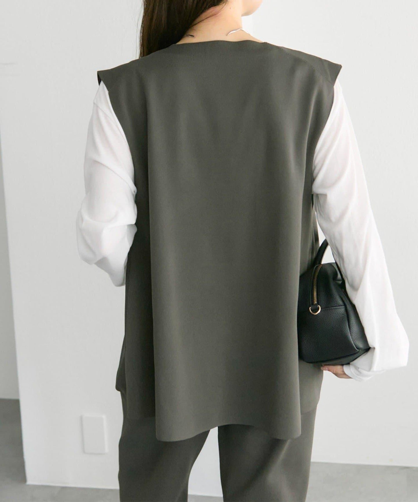 彈力V領針織背心