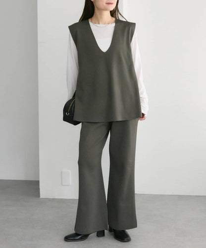 彈力V領針織背心