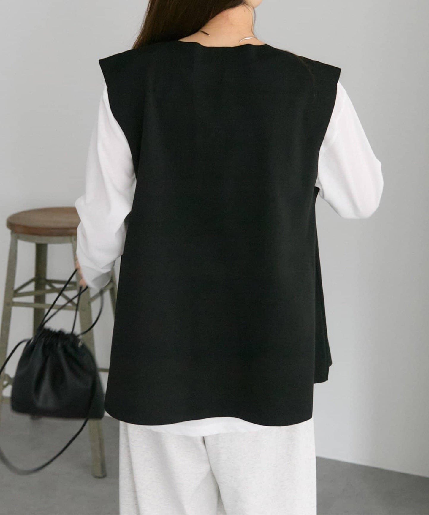 彈力V領針織背心