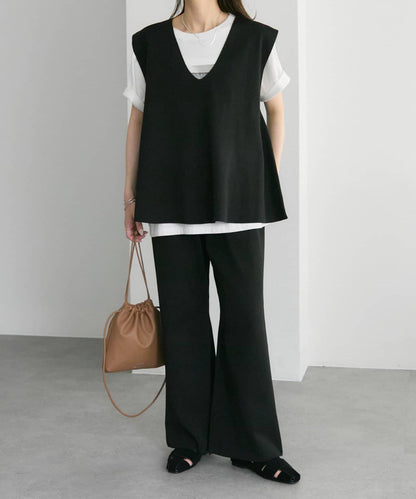 彈力V領針織背心