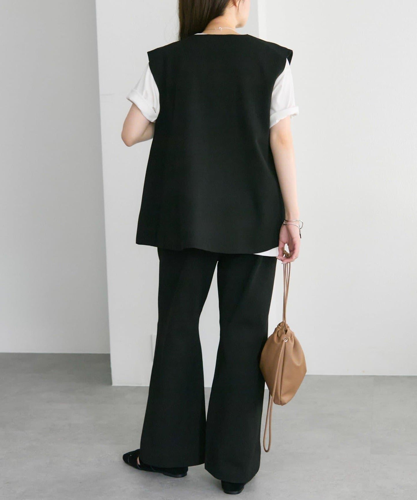 彈力V領針織背心