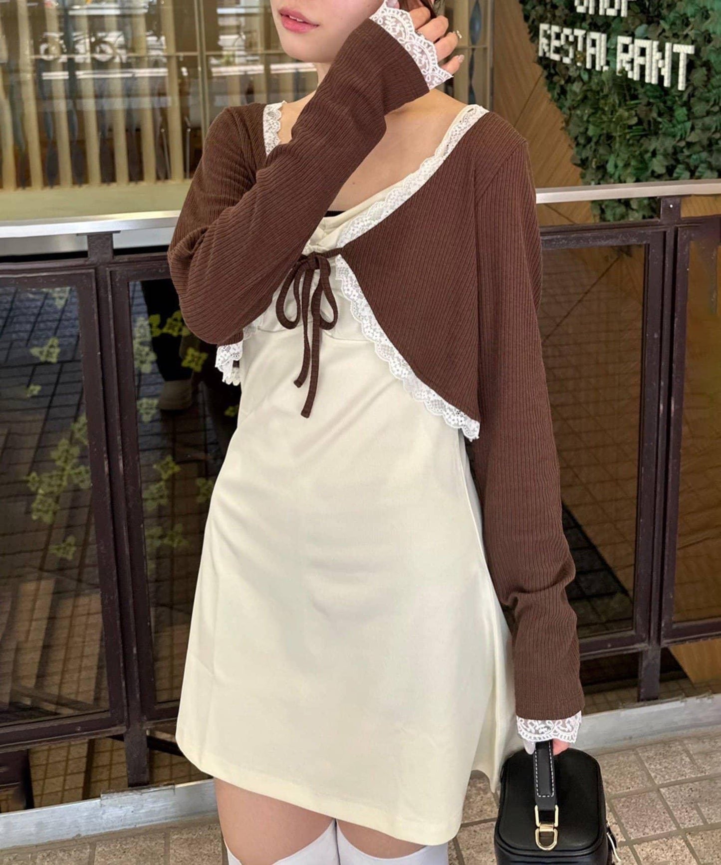 【超值套裝商品】【RMAF】短款開衫×吊帶連衣裙