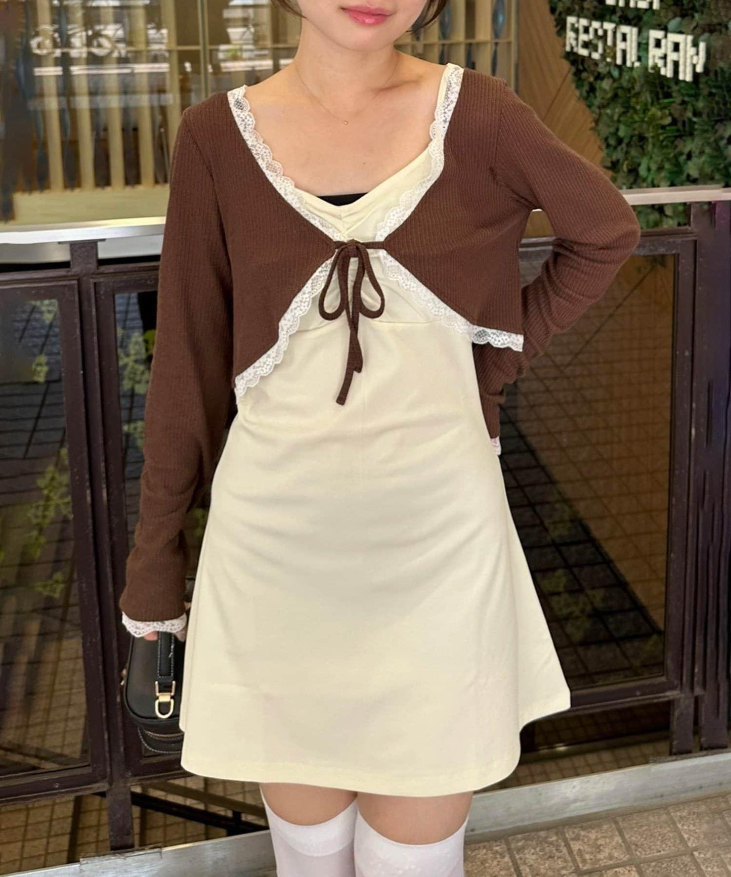 【超值套裝商品】【RMAF】短款開衫×吊帶連衣裙