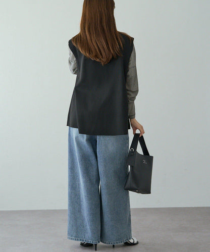 彈力V領針織背心