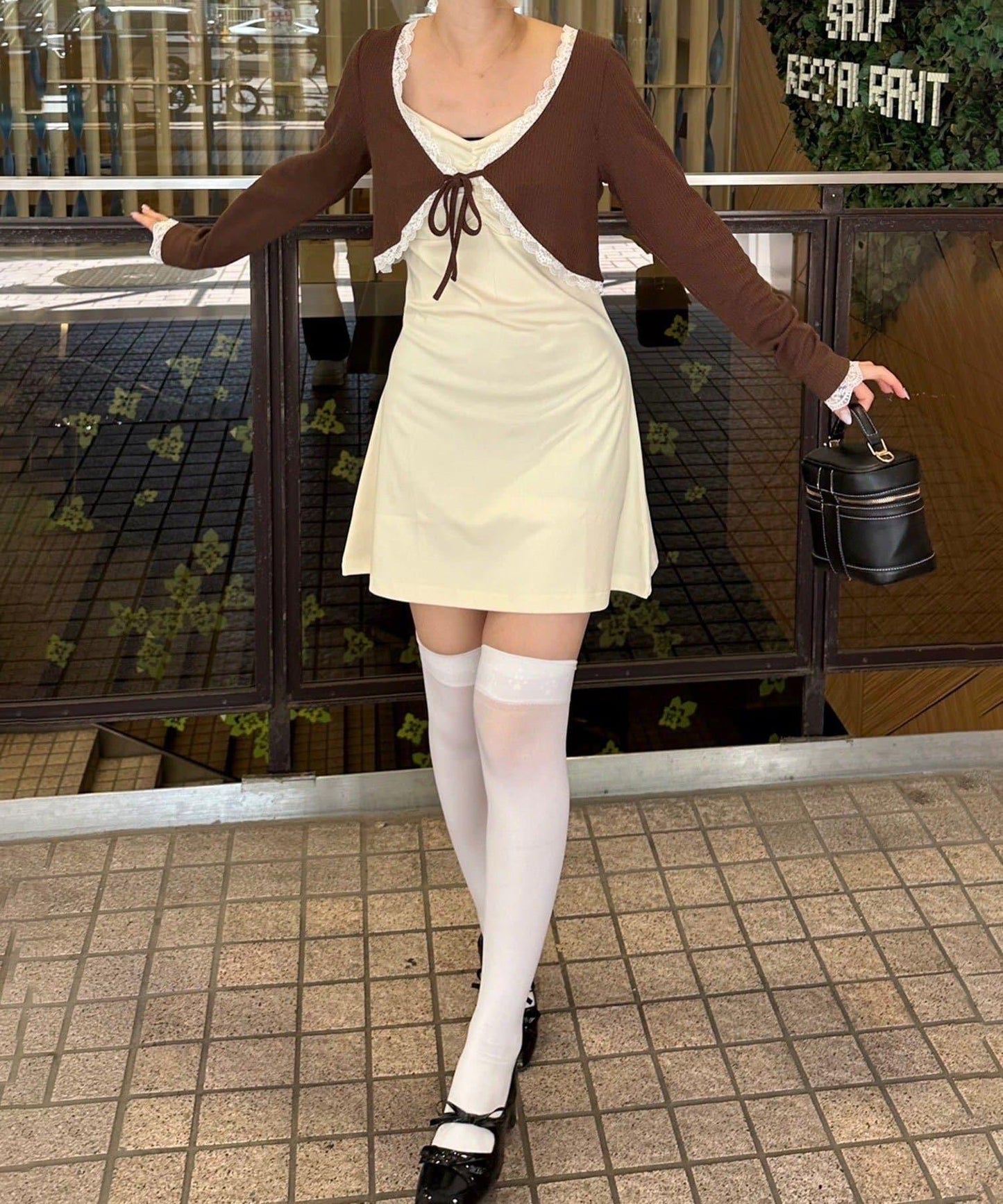 【超值套裝商品】【RMAF】短款開衫×吊帶連衣裙