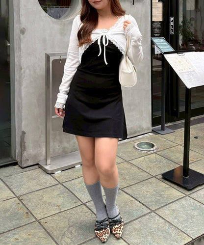 【超值套裝商品】【RMAF】短款開衫×吊帶連衣裙