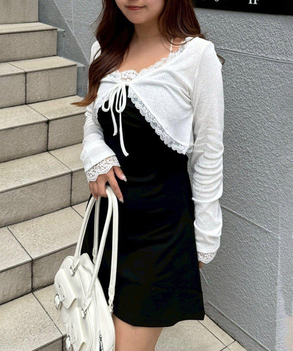 【超值套裝商品】【RMAF】短款開衫×吊帶連衣裙