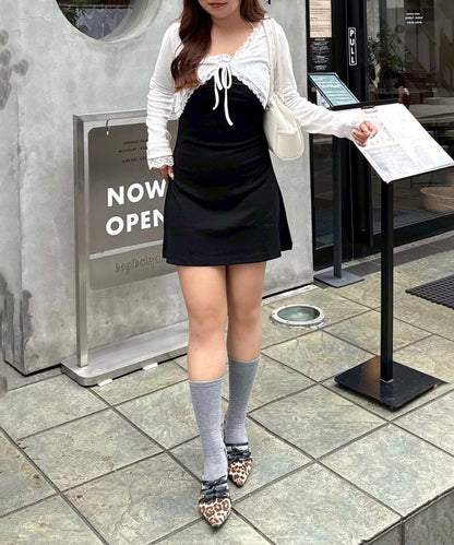 【超值套裝商品】【RMAF】短款開衫×吊帶連衣裙