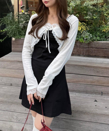 【超值套裝商品】【RMAF】短款開衫×吊帶連衣裙