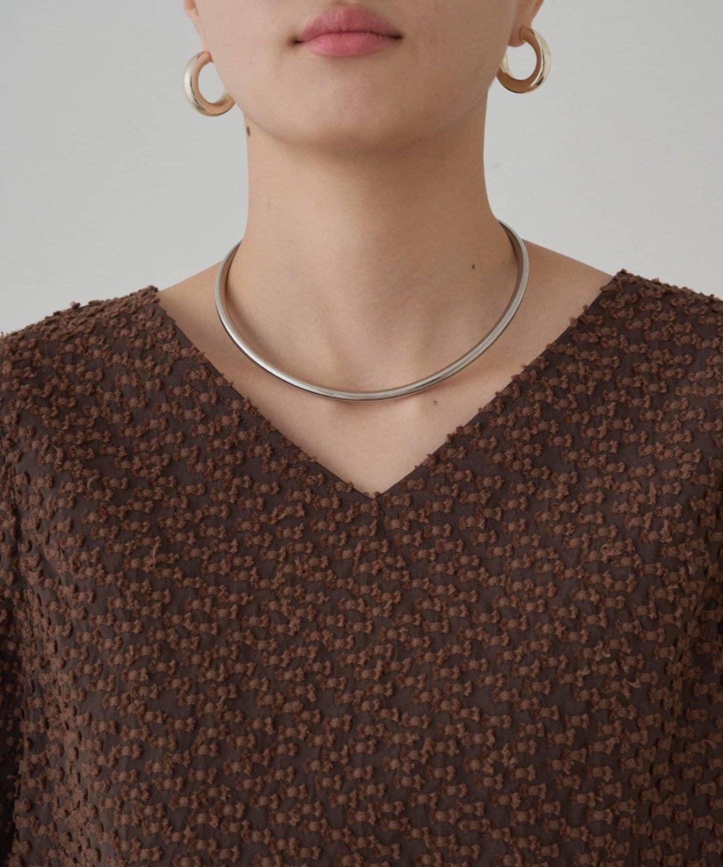 【Loungedress】提花荷葉邊下襬上衣