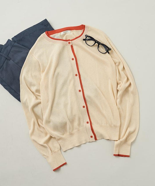 拼色薄紗針織開衫