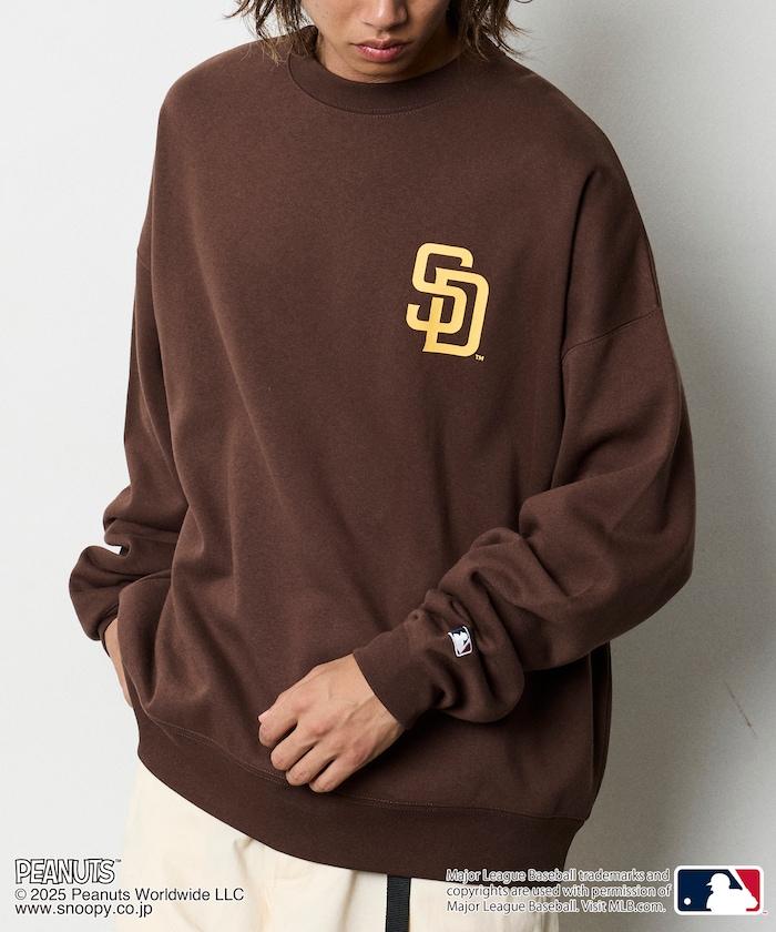 MLB×《PEANUTS》特別款寬鬆版型背部印花圓領衛衣/PADRES