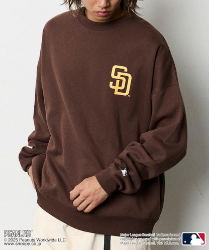 MLB×《PEANUTS》特別款寬鬆版型背部印花圓領衛衣/PADRES