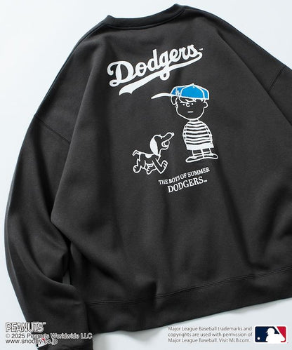 MLB×《PEANUTS》特別款寬鬆版型背部印花圓領衛衣 / Dodgers