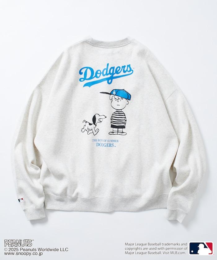 MLB×《PEANUTS》特別款寬鬆版型背部印花圓領衛衣 / Dodgers