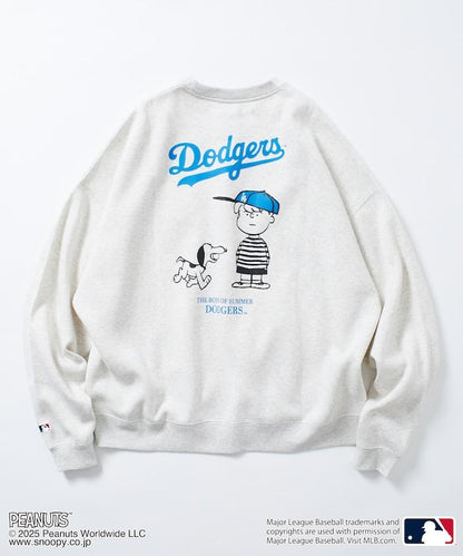 MLB×《PEANUTS》特別款寬鬆版型背部印花圓領衛衣 / Dodgers