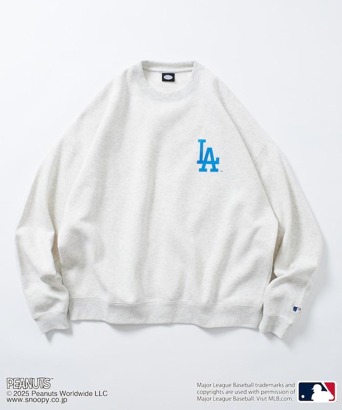MLB×《PEANUTS》特別款寬鬆版型背部印花圓領衛衣 / Dodgers