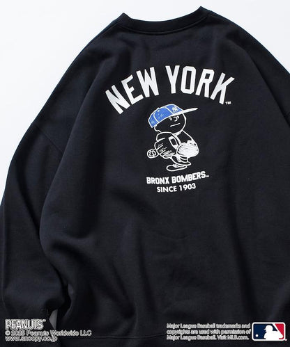 MLB×《PEANUTS》特別款寬鬆版型背部印花圓領衛衣/YANKEES