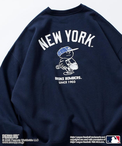 MLB×《PEANUTS》特別款寬鬆版型背部印花圓領衛衣/YANKEES