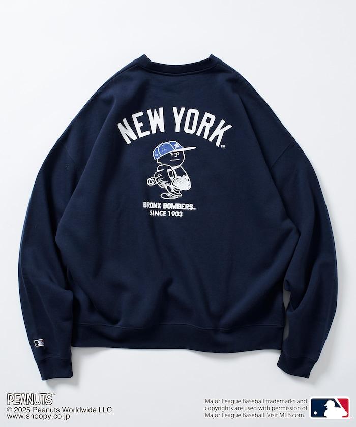 MLB×《PEANUTS》特別款寬鬆版型背部印花圓領衛衣/YANKEES