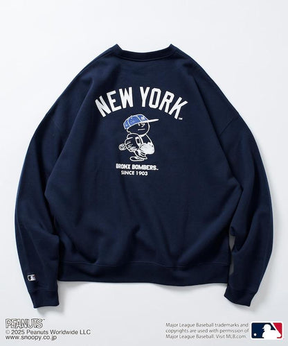 MLB×《PEANUTS》特別款寬鬆版型背部印花圓領衛衣/YANKEES