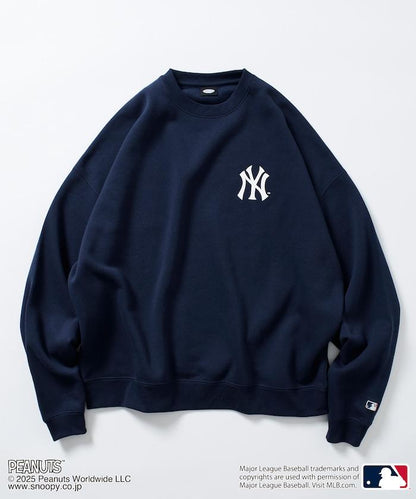 MLB×《PEANUTS》特別款寬鬆版型背部印花圓領衛衣/YANKEES