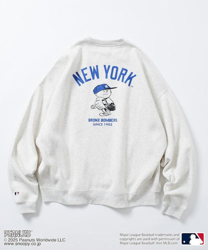 MLB×《PEANUTS》特別款寬鬆版型背部印花圓領衛衣/YANKEES
