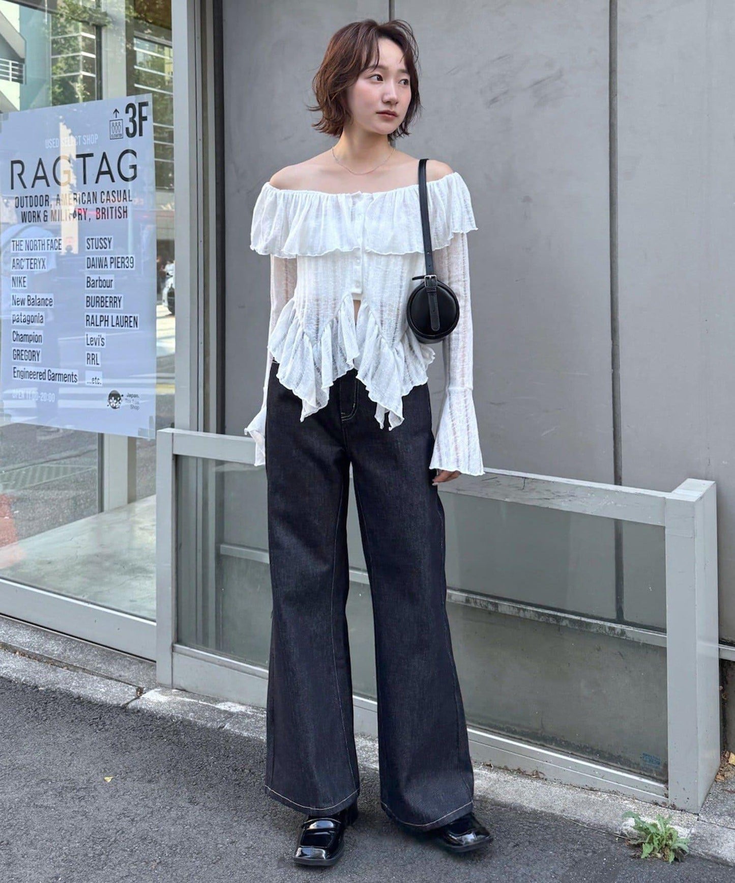 【mystic】[mline]層疊一字肩襯衫