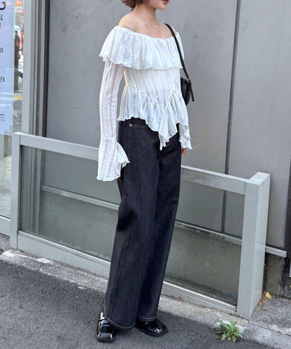 【mystic】[mline]層疊一字肩襯衫