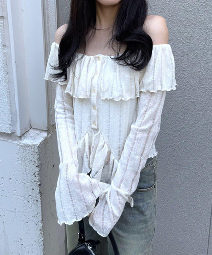 【mystic】[mline]層疊一字肩襯衫