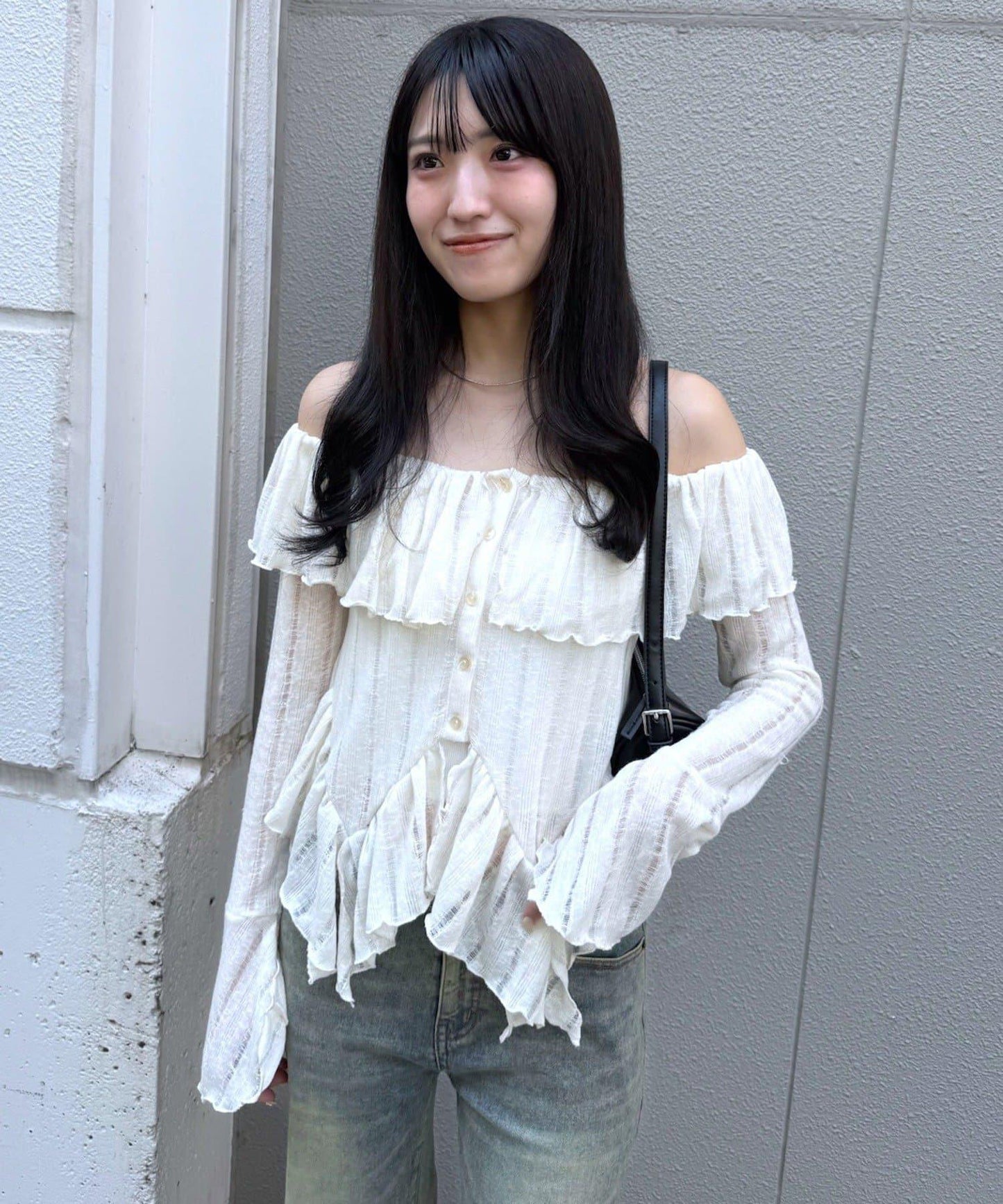 【mystic】[mline]層疊一字肩襯衫