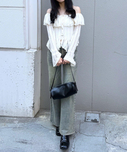 【mystic】[mline]層疊一字肩襯衫