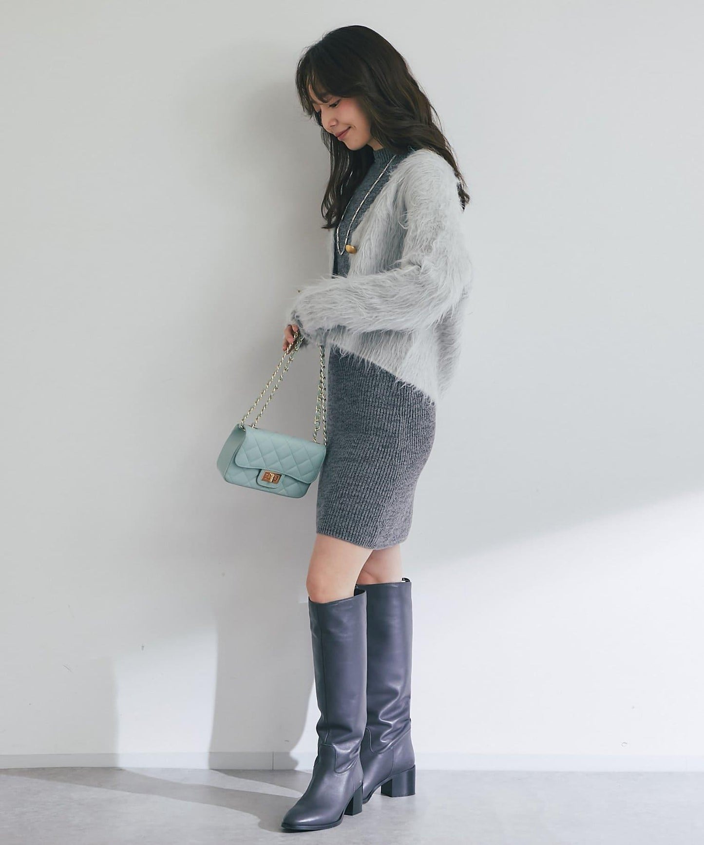 【全骨架推薦最強針織衫】長毛羽短款開衫