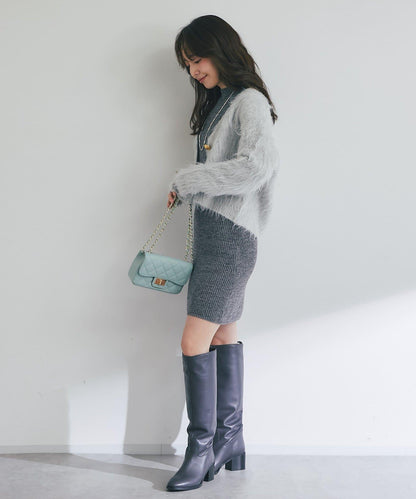 【全骨架推薦最強針織衫】長毛羽短款開衫