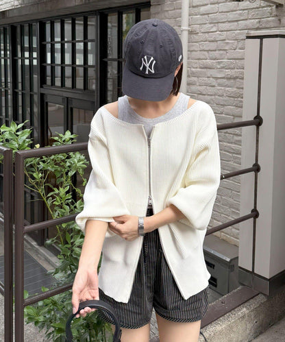 【パルクロ限定】（yumi企畫）多穿法雙拉鍊針織開衫