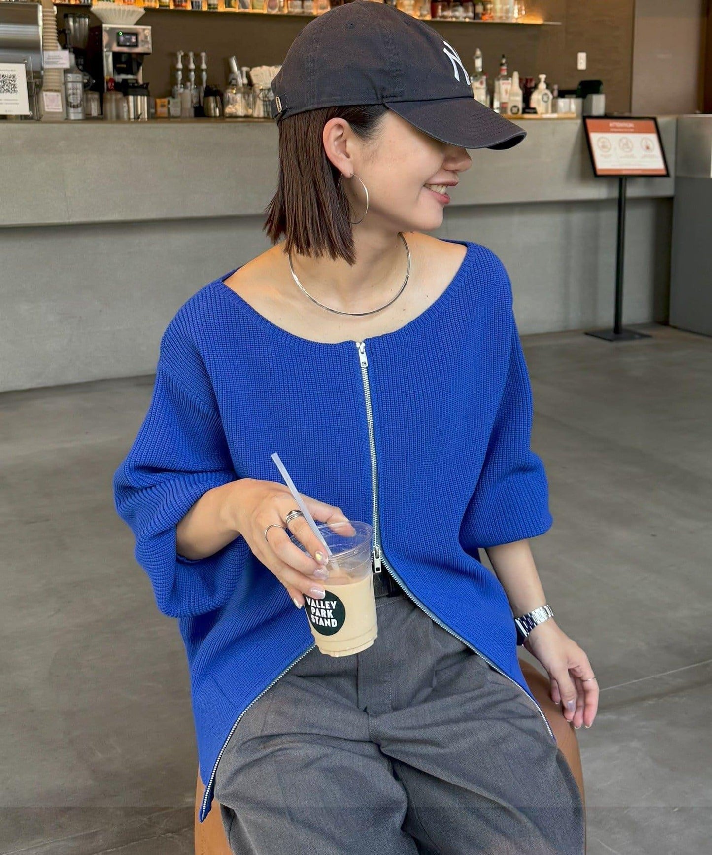 【パルクロ限定】（yumi企畫）多穿法雙拉鍊針織開衫