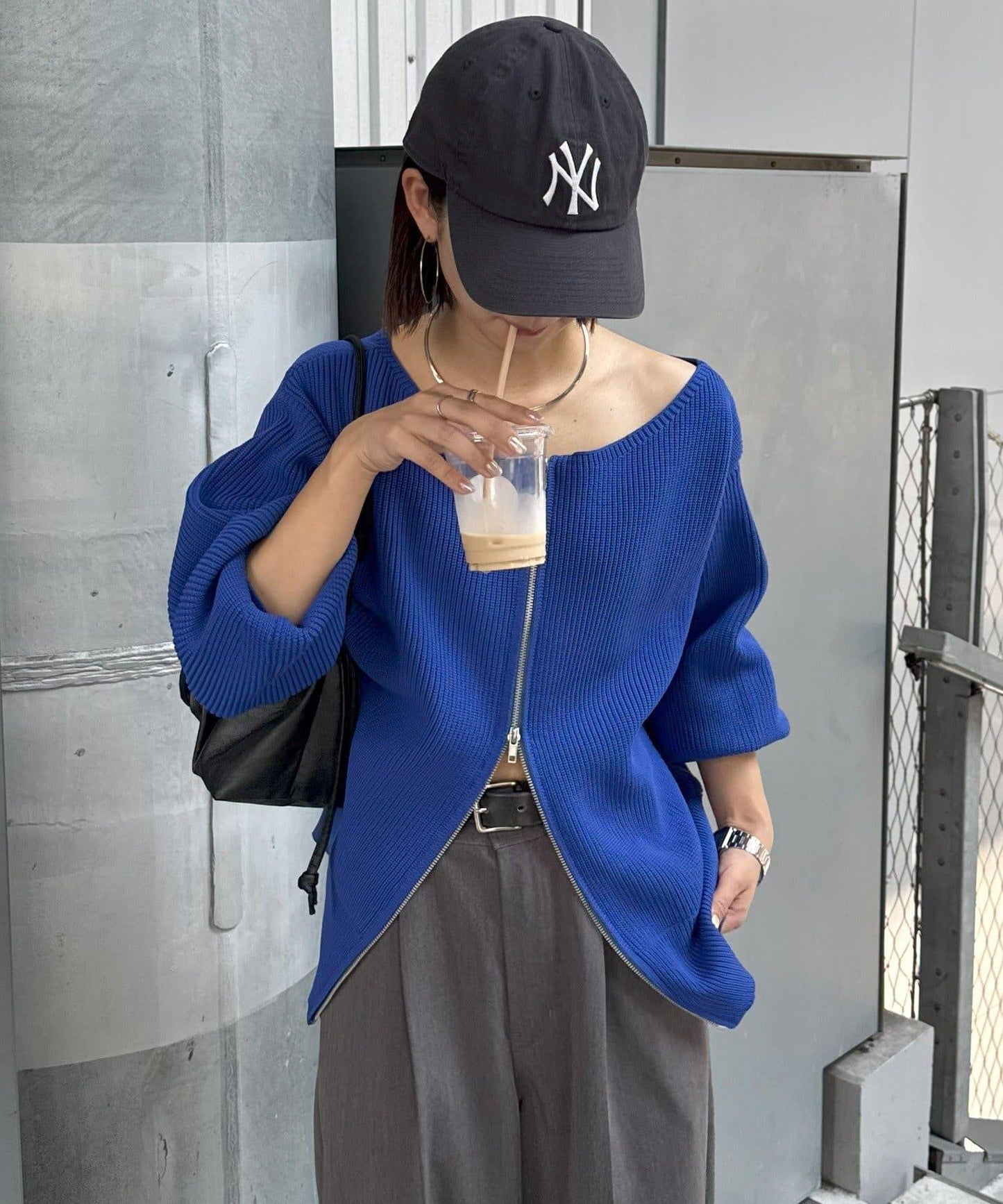 【パルクロ限定】（yumi企畫）多穿法雙拉鍊針織開衫