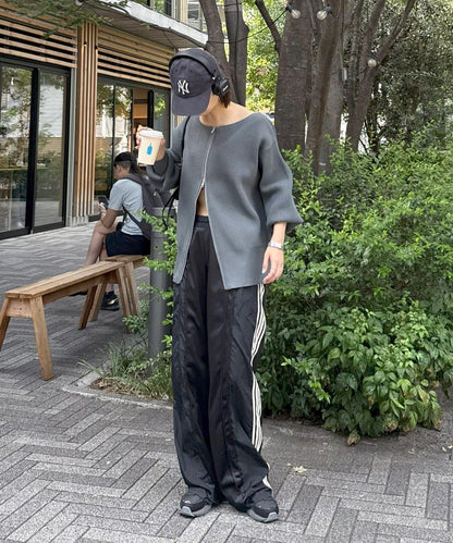 【パルクロ限定】（yumi企畫）多穿法雙拉鍊針織開衫