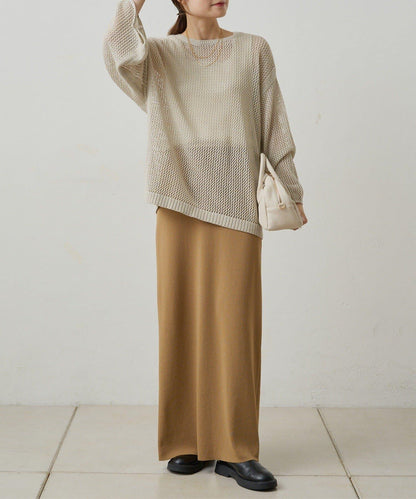 寬鬆袖網眼針織衫