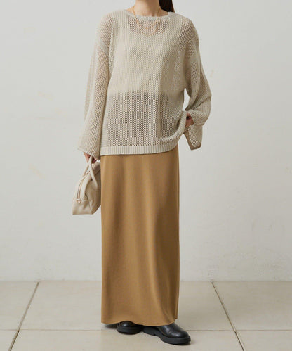 寬鬆袖網眼針織衫