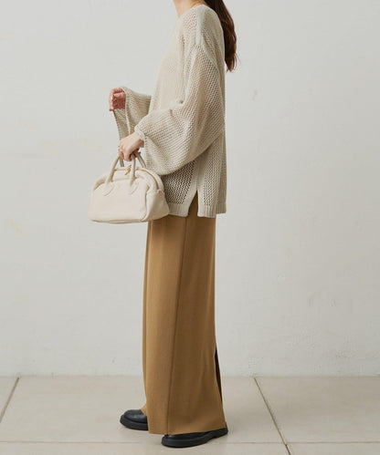 寬鬆袖網眼針織衫