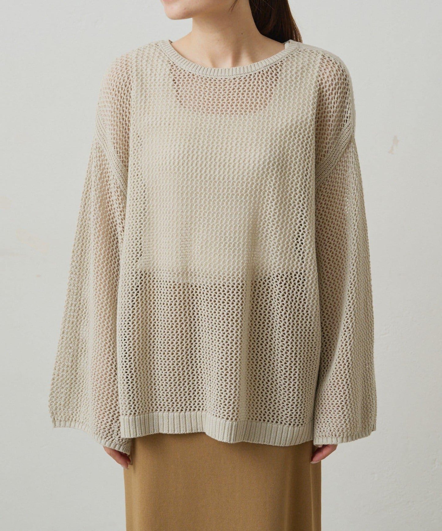 寬鬆袖網眼針織衫