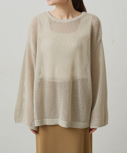 寬鬆袖網眼針織衫