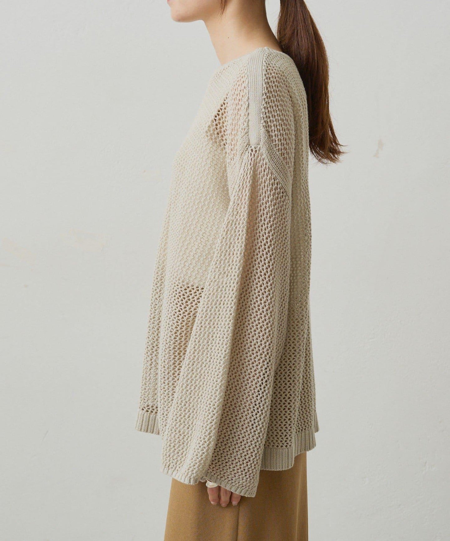 寬鬆袖網眼針織衫